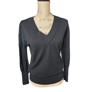 WHBM black V neck sweater size XS